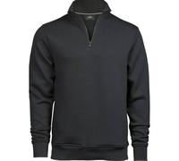 TEE JAYS Men's Half Zip Sweatshirt in Dark Grey | Size: 2XL TEE JAYS Dark Grey 2XL
