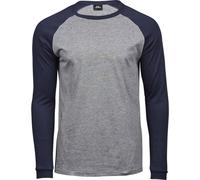 TEE JAYS Men's Heather Baseball T-Shirt in Grey | Size: 3XL TEE JAYS Grey 3XL