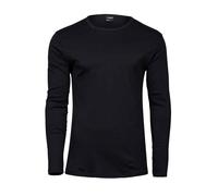 TEE JAYS Men's Interlock Long-Sleeved T-Shirt in Black | Size: Small TEE JAYS Black S