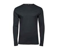TEE JAYS Men's Interlock Long-Sleeved T-Shirt in Dark Grey | Size: 3XL TEE JAYS Dark Grey 3XL
