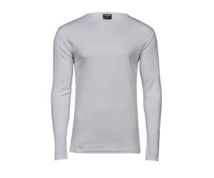 TEE JAYS Men's Interlock Long-Sleeved T-Shirt in White | Size: XL TEE JAYS White XL