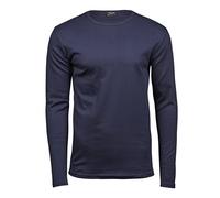 Tee Jays Mens Long Sleeve Interlock Tee, Navy Blue, Large. TJ530