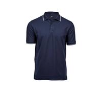TEE JAYS Men's Luxury Fashion Stripe Polo in Navy | Size: XL TEE JAYS Navy XL