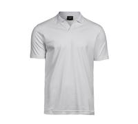 TEE JAYS Men's Luxury Stretch V Neck Polo Shirt in White | Size: 2XL TEE JAYS White 2XL