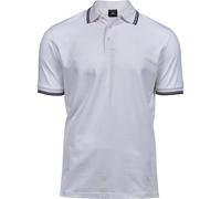 TEE JAYS Men's Luxury Stripe Polo Shirt in Off-White | Size: Small TEE JAYS Off-White S