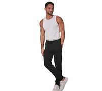 TEE JAYS Men's Ribbed Interlock Jogging Bottoms in Black | Size: Medium TEE JAYS Black M