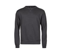 TEE JAYS Men's Ribber Interlock Crew Neck Sweatshirt in Dark Grey | Size: Large TEE JAYS Dark Grey L