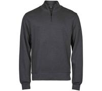 TEE JAYS Men's Ribber Interlock Half Zip Sweatshirt in Dark Grey | Size: Small TEE JAYS Dark Grey S