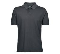 Tee Jays Men's Short Sleeve Polo Shirt - Grey - Dark Grey (Solid) - Medium