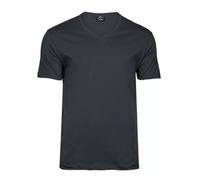 TEE JAYS Men's Soft Touch V Neck Fashion T-Shirt in Dark Grey | Size: 2XL TEE JAYS Dark Grey 2XL
