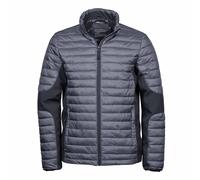TEE JAYS Men's Teejays Padded Full Zip Crossover Jacket in Pale Grey | Size: 3XL TEE JAYS Pale Grey 3XL