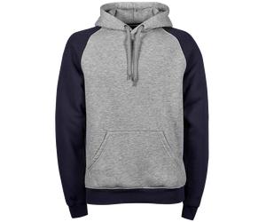 Tee Jays Two-Tone Contrast Hooded Sweatshirt Baseball Hoodie