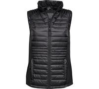 TEE JAYS Women's Crossover Quilted Gilet in Black | Size: 12-14 TEE JAYS Black 12-14