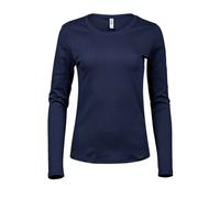 TEE JAYS Women's Interlock Long-Sleeved T-Shirt in Navy | Size: 2XL TEE JAYS Navy 2XL
