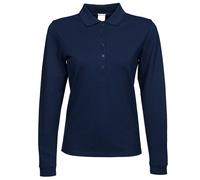 Luxury Stretch Long Sleeve Polo Shirt TEE JAYS Navy L
