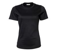 TEE JAYS Women's Interlock Short Sleeve T-Shirt in Black | Size: XL TEE JAYS Black XL