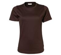 (L, Chocolate) Tee Jays Womens/Ladies Interlock Short Sleeve T-Shirt