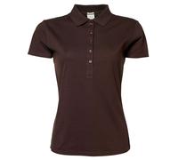 TEE JAYS Women's Luxury Stretch Short Sleeve Polo Shirt in Chocolate | Size: Small TEE JAYS Chocolate S