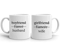 Tee Kiki Husband Wife - Coffee Cups Set of 2 Wedding Gift Coffee Mug Set, Wedding Valentine's Day Couples Couple Friends, Farbe2:White