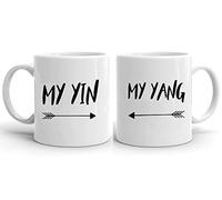 Tee Kiki My Yin My Yang - Coffee Cups Set of 2 Wedding Gift Coffee Mug Set, Wedding Valentine's Day Couples Couple Friends, Farbe2:White