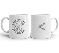 Tee Kiki Pizza - Coffee Cups Set of 2 Wedding Gift Coffee Mug Set, Wedding Valentine's Day Couples Couple Friends, Farbe2:White