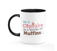 Tee Monkey Be a Cupcake in a World of Muffins Mug Funny Gift for Her Women Friend Coworker Fun