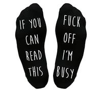 Tee Monkey F Off I'm Busy Sole Socks One Size Black Funny Rude Offensive Gift For Him Her Dad Boyfriend
