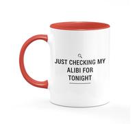 Tee Monkey Just Checking My Alibi for Tonight Mug True Crime for Her Girlfriend Sister