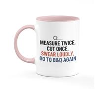 Tee Monkey Measure Twice Cut Once Mug Funny Gift for Dad DIY Birthday