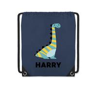 Tee Monkey Personalised Dino 1 Dark Drawstring Bag Back To School Dinosaurs Boys