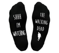 Tee Monkey Watching WD Socks One Size Black Funny Joke Walking Gift Idea Him Her Dead Fan Lover