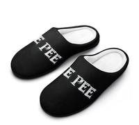 Tee Pee Cotton Slippers for Men Non-Slip Breathable Winter House Slippers Indoor Outdoor 9-10（42-43）