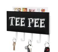 Tee Pee Cute Key Hooks for Wall Leather Key Holder Hanger Stick On Bathroom Or Kitchen