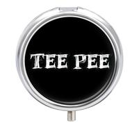 Tee Pee Travel Pill Organizer Portable Round Dispensers Medicine Case Daily Compartments for Easy Access