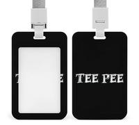 Tee Pee Trendy Badge Holder for Men Women Vertical Sliding Card Name Tag Holders with Lanyard