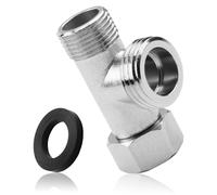 Tee Pipe Fittings, 3 Way 3/8 Inch Tee Diverter Valve for Toilet, Side Connector 1/2 Inch Solid Copper, Three-Way Connection T Valve Compatible with Tanks and Faucets (1 Piece)