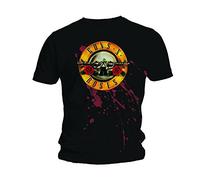 Tee Shack Mens Guns n Roses Bullet Logo Slash Axl Pink Official T-Shirt Men Unisex, Black, L