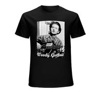 Tee Shirt Adult Unisex Country Music Legend Woody Guthrie Cotton T Shirt Black 3XL
