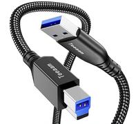Teeaam USB 3.0 Cable A Male to B Male, 2M USBType A to B Nylon Briaded Compatible with Docking Station, External Hard Drivers, Scanner and More (Black)