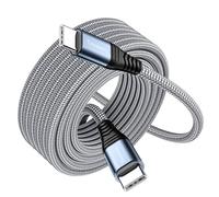 Teeaam USB C 6M Cable, Long USB C Charger Nylon 60W Type C Fast Charging Cable for iPhone 15/Pro/15 Pro Max,MacBook Pro Air,iPad Pro/Air,Samsung Galaxy S24 S23 S22 S21,Switch,Pixel 7