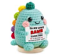 TEEBIM Gifts for Him, Her, Boyfriend, Girlfriend, Wife, Husband - Anniversary, Birthday, for Couples - to My Love Emotional Positive Support Crochet - Dinosaurus Romantic Doll Crochet