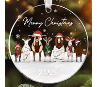 TEEBIM Goat Ornament - Goat Christmas Ornaments - Farm Goats Ornaments for Tree - Farm Animals Goats Gifts for Women, Men, Lovers - Acrylic Christmas Ornament 2025