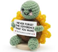 TEEBIM Thank You Gifts for Women, Boss, Coworkers, Manager, Teacher, Nurse, Mom - Teacher Christmas Appreciation Gifts - Never Forget The Difference You Make Crochet Figure - Doll Turtle Crochet