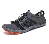 Teechodina Unisex trail running shoes, men's, women's hiking shoes, barefoot shoes, running shoes, knit trainers, fitness shoes, five finger toe shoes, Black L, 10.5 UK