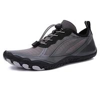 Teechodina Unisex trail running shoes, men's, women's hiking shoes, barefoot shoes, running shoes, knit trainers, fitness shoes, five finger toe shoes, Dark grey M, 8 UK