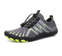 Teechodina Unisex trail running shoes, men's, women's hiking shoes, barefoot shoes, running shoes, knit trainers, fitness shoes, five finger toe shoes, Grey A, 9 UK