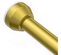 TEECK Shower Curtain Rod, 32-50 inch Adjustable Tension Spring, 1 Inch Shower Curtain Rod Tension, Anti-Slip, Rust-Proof, No Drilling, for Bathroom, Brushed Copper Gold