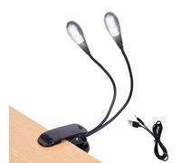 TEECOO Music Stand Light, Clip On Led Book Lights, USB and AAA Battery Operated, Reading Lamp in Bed, 4 Brightness Levels, Ideal for Bookworms, Piano Player, Kids, Travel (Dual Arm)