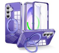 TEECOVER for Samsung Galaxy S26 Plus Case 6.7", with Magnetic Ring Stand [Built-in Screen Protector][Wireless Charging][Military Shockproof] Full Body Cover for Galaxy S26 Plus case - Purple