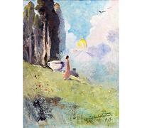 Teed Dreaming Landscape Painting Large Wall Art Print Canvas Premium Mural